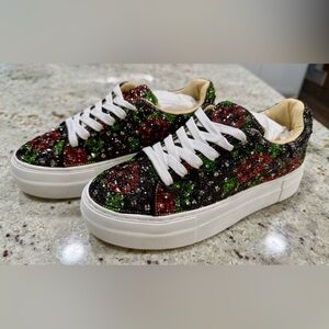 Betsey Johnson SIDNY Rose Rhinestone Sneakers NWOT